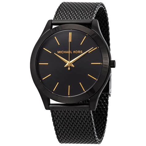 zwarte klok michael kors|michael kors black watches.